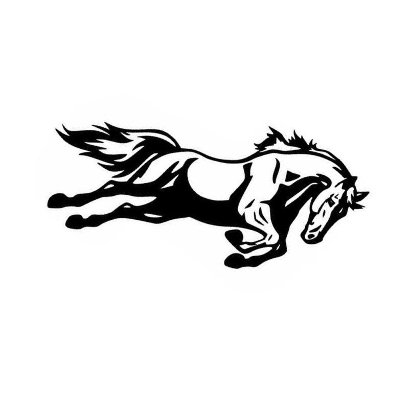 Reflective Car Sticker Personalized Jumping Horse Pattern Universal Waterproof Window Decal Exterior