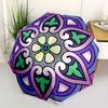 1pc Floral Mandala Design Folding Umbrella With Excellent UV Protection, 8 Ribs Casual Durable Lightweight Portable Travelling Umbrella For
