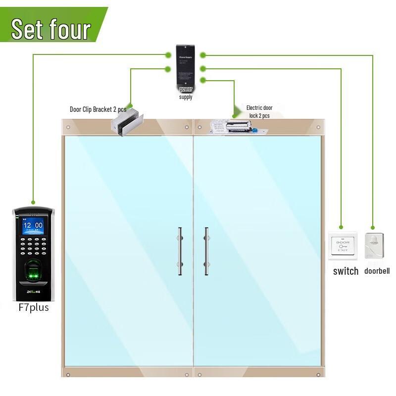ZKTECO F7PLUS Fingerprint Attendance & Access Control System CN plug (adapter included)