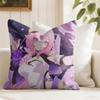 Elysia Animation HHonkai IImpact Cushion Cover Natural Linen Double Sided Print  Throw Pillow Case for Sofa Couch Home Decor