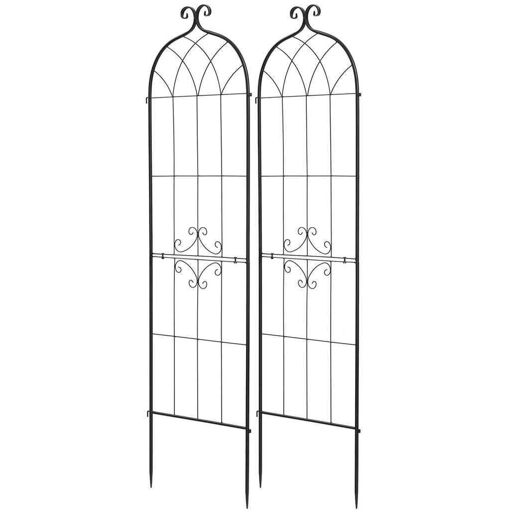 Garden Trellis, 180 x 52.5 cm Rose Trellis, 2 Packs Garden Flower Rose Trellises with Powder-Coated Finish & Convenient Locking Design, Plant Support