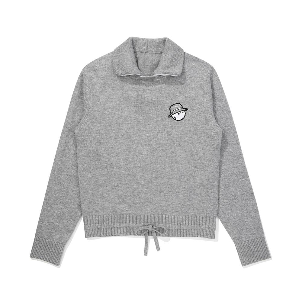 MALBON GOLF Women'S 2-In-1 Windproof Pullover Knit Melange Gray (Woman)