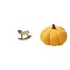 Rustic Wooden Rocking Horse Sculpture And Halloween Pumpkin Pillow Decorative Ornament for Home
