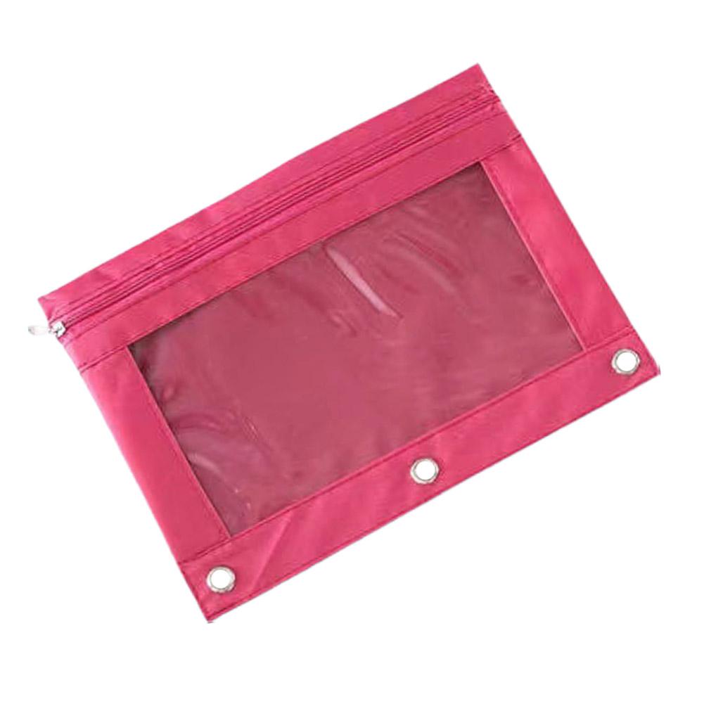 8 Color zipper pencil bag Oxford Cloth Stationery Storage Bag clear window design  for Office School Supplies pen Organizer