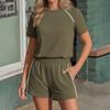Women's Fashionable Loose-Fit Short-Sleeve Top + Shorts Casual Two-Piece Set