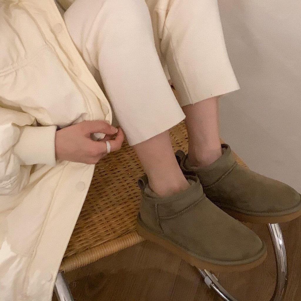 Zhou Dongyu Mini Lammfell Schneestiefel: Warm, Dicke Wolle, Rutschfest, Winterstil für Paare