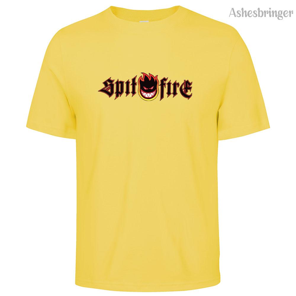 Men's Cotton Spitfire Man T-shirt Round Neck Casual Street Style Fashion Breathable Tops for Men and Women