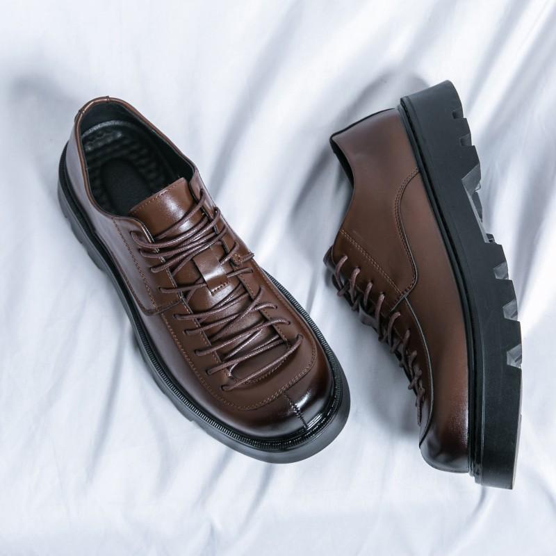 Luxuriöse Herren Leder Formelle Schuhe Mode Casual Handgefertigte Plateauschuhe Hohe Qualität Dicke Sohle Business Oxford Schuhe Hochzeit
