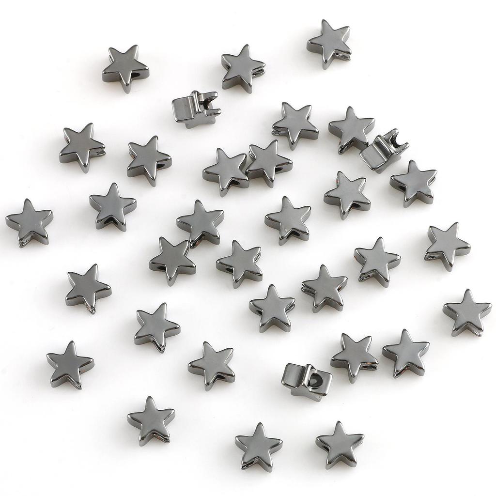 10pcs Copper Beads Charms Cross Heart Star Moon Beads Plated Crafts Color Retention Beads for Jewelry Making Diy Bracelet Necklace