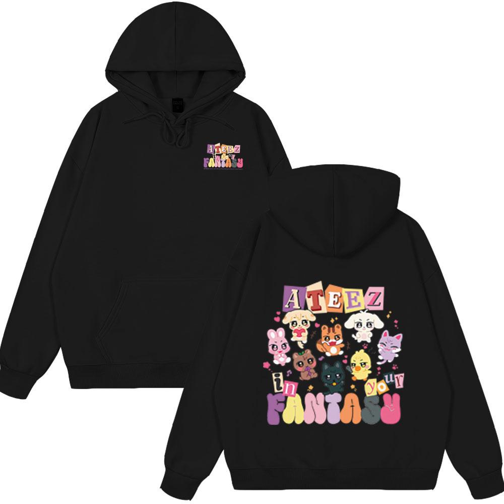 

Cute Ateez 2025 World Tour in Your Fantasy Vintage Style Clothes Korean Kpop Hoodies Men Women Cotton Long Sleeve Couple Wears 3XL