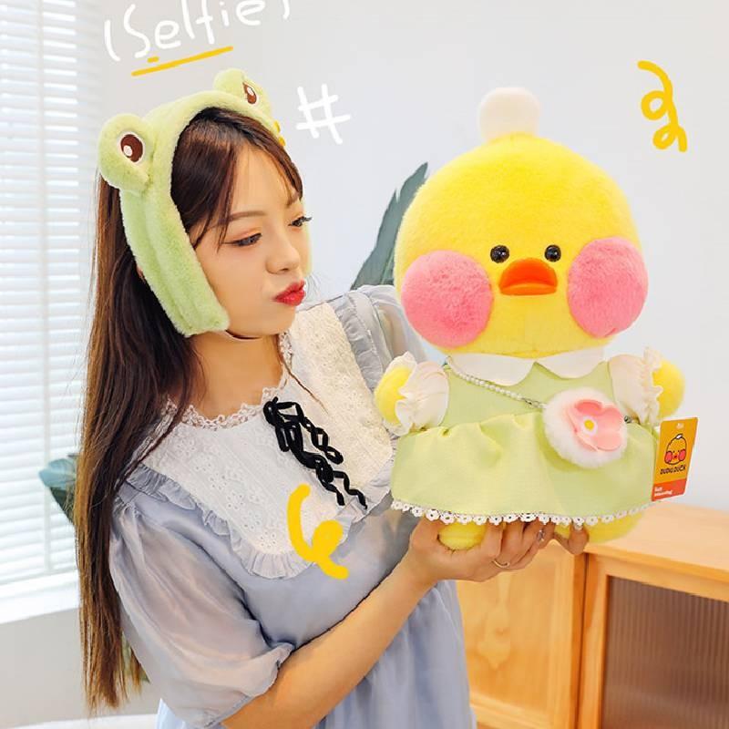 Wear Dududuck Dresses Plush Toy Cartoon Stuffed Animal Doll Kids Gift Decoration