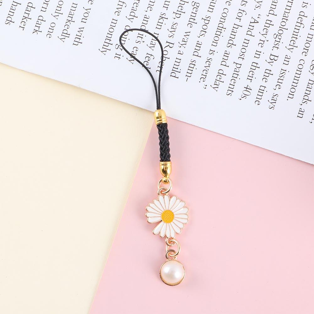 Bag Pendant Phone Case Decor Keychain Strap Daisy Flower Mobile Phone Straps Lanyards Key Hang Rope
