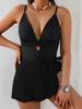 2 Pack Solid Color Strap Sexy Deep V Swimsuit for Women