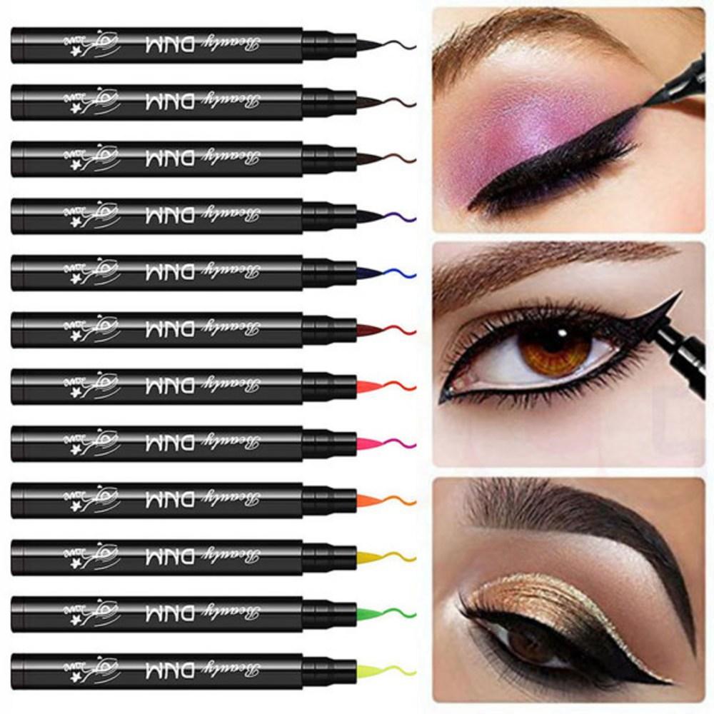 12 Colors Eyeliner Kit Makeup Waterproof Quick-Drying Pen Cosmetic Set, 1 Piece