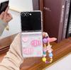 3D Cartoon For Samsung Galaxy Z Flip 5 6 7 5G Bracele Case Hinge Magnetic PC Shell Shockproof Protective Transparent Back Cover