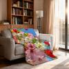 Colorful F-Flowers Blanket Soft Throw Blanket for Home Bedroom Bed Sofa Picnic Travel Office Rest Cover Blanket Gift