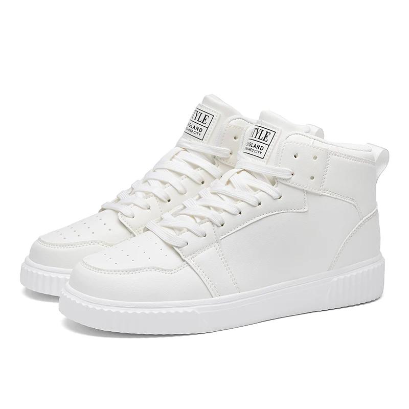 Fashion Spring Summer Fashion Red High-Top Shoes Couple Comfortable Pu Leather Casual Sneakers Man Flat Versatile Hip-Hop Shoes For Men