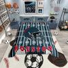 Homewish Cartoon Eishockey Bettbezug Set für Jungen, Eat Sleep Bettwäsche Set, Marinegrau Sporthelm Wendebettwäsche