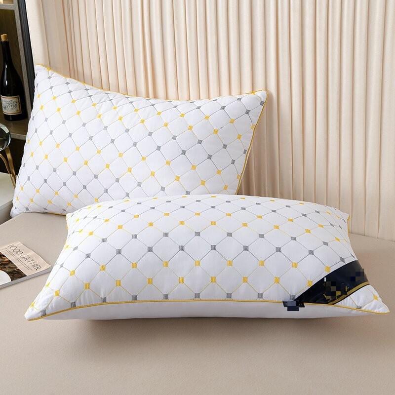 Ergonomic Cervical Support Pillow With Hollow Fiber Fill Soft Plush Adults Students Dormitory Sleep Comfort