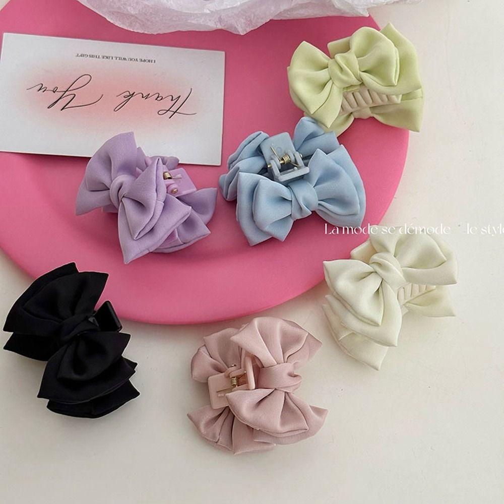 Cloth Small Hair Claw Bowknot Bowknot Hair Clip Simple Bow Hairpin  Student