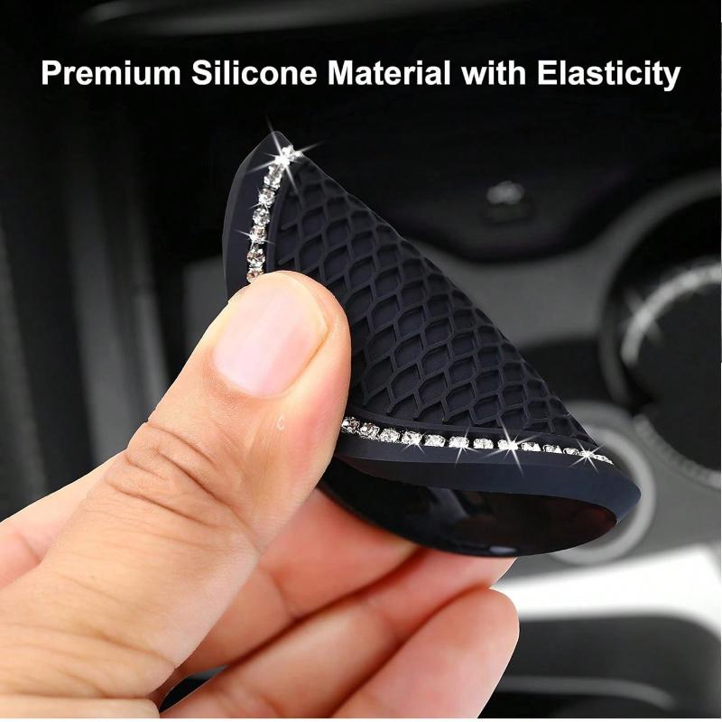 1pc/2PCS Car Cup Coaster, Bling Cup Holder Insert Coasters,Universal Auto Non-Slip Cup Holder Embedded in Ornaments Silicone Coaster