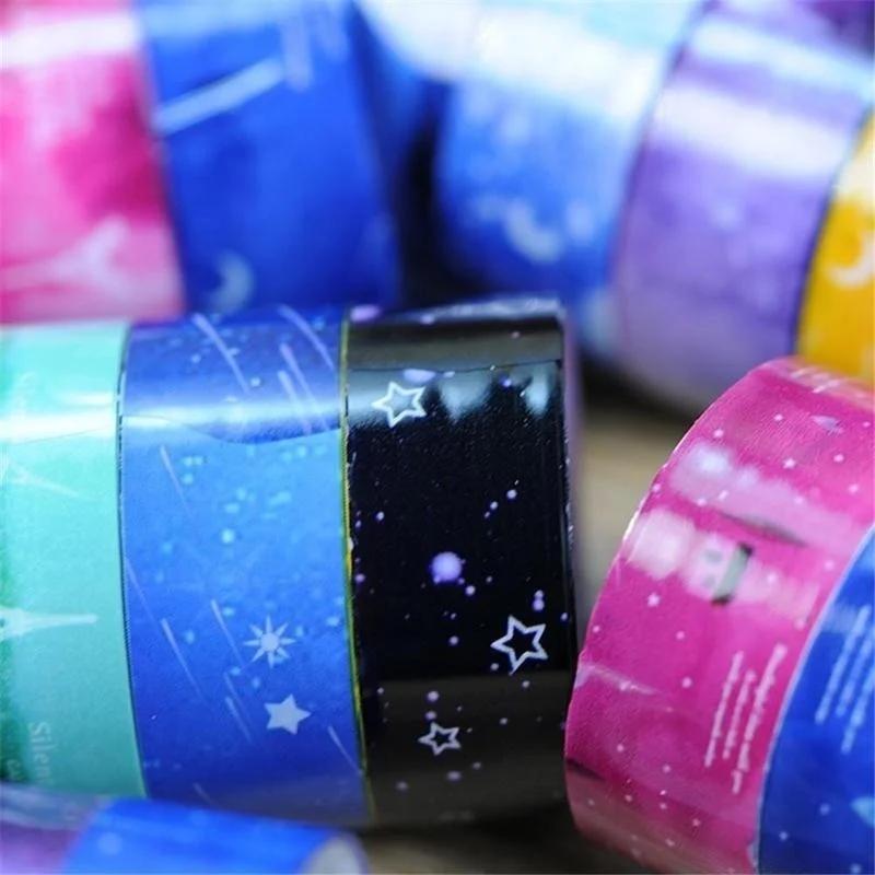 5/10 PCS DIY Decor Starry Sky Washi Pvc Roll Sticker Masking Tape Adhesive Decorative DIY Decor Scrapbooking Sticker