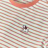 Deesha Girls' Striped Puppy Short-Sleeve T-Shirt