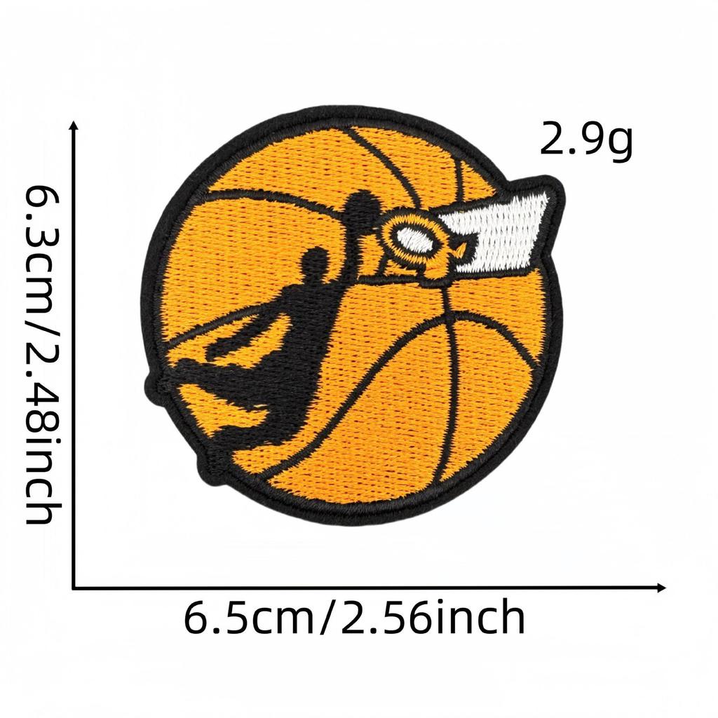 Sports Cartoon Basketball Embroidered Patch - Clothing Accessory Label