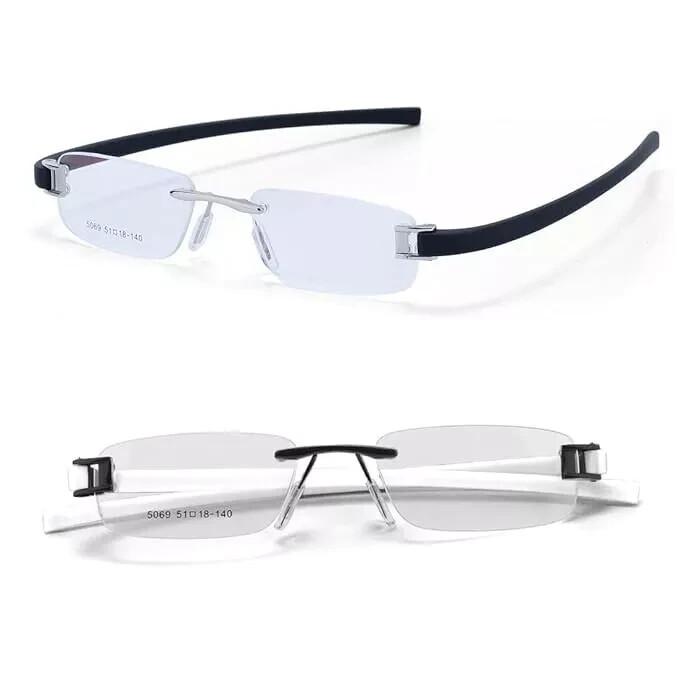 Очки RSINC Combo Rimless Frame для унисекс Серебристо-черные-Черные Белая бирка A1 JL186703231085