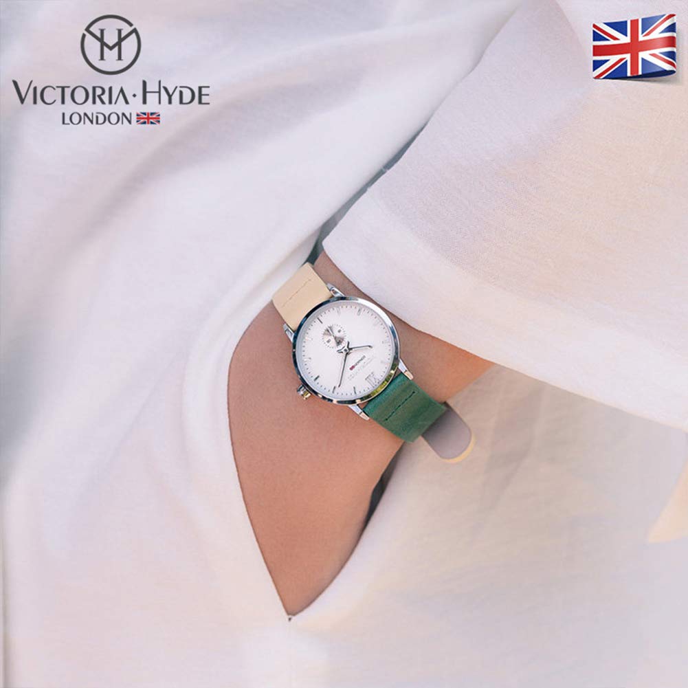 VICTORIA HYDE Modische kleine Uhr, schlicht, leicht zu lesen, japanisches Quarzwerk, echtes Lederband, 3 ATM wasserdicht, Retro-Uhr für Damen, beliebtes Geschenk