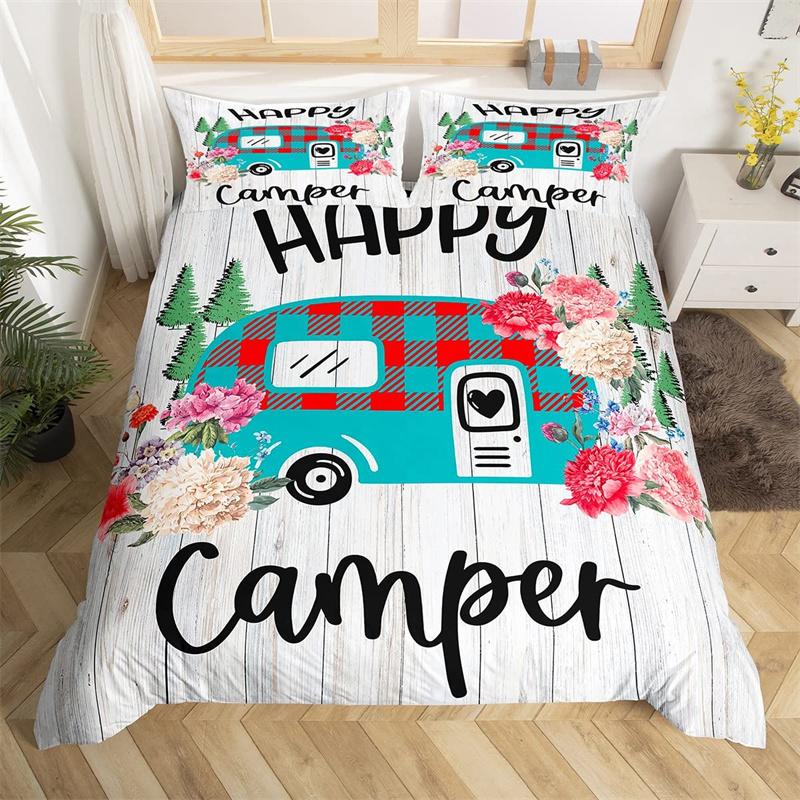 Camping Duvet Cover Galaxy Comforter Cover Microfiber Farmhouse Style Bedding Set King For Boys Girl Camper Lovers Birthday Gift