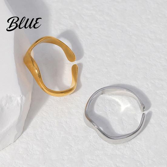 One-piece Open Ring Women Finger V-Shaped Curved Geometric Adjustable Fit