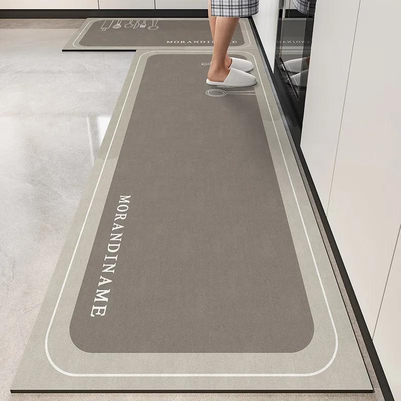 Modern Kitchen Rug PVC Leather Non-slip Waterproof Oil-proof Floor Mat Long Strip Home Decoration Carpet for Safety