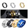 2023 Multi-Color Men's Engravable Titanium Steel Ring - Double Beveled, Bright Surface, Available In 4mm, 6mm, and 8mm Sizes.