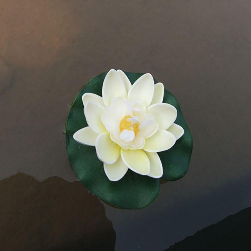 Elegante 10cm künstliche Lotusblume Seerose Kunstpflanze für Schwimmbaddeko