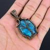 Neon Blue Apatite Gemstone Pendant 999 Copper Wire Wrapped Jewelry, Handmade Antique Pendant Jewelry, Gift For Mother