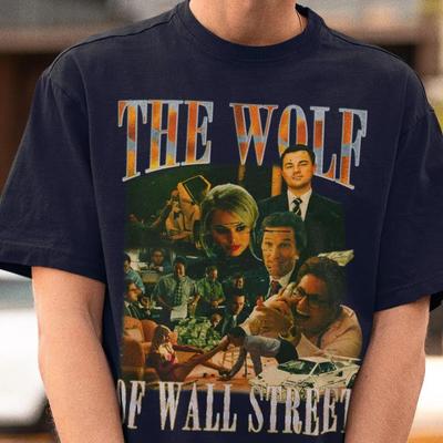 Wall Street Wolf Tshirt  Comedy Movie Tshirt Jordan Belfort Casual Tshirt Fan Gift for Daily Wear