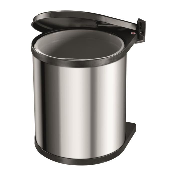 Hailo Poubelle Compact-Box Taille M 15 L Acier Inoxydable 3555-101 415439