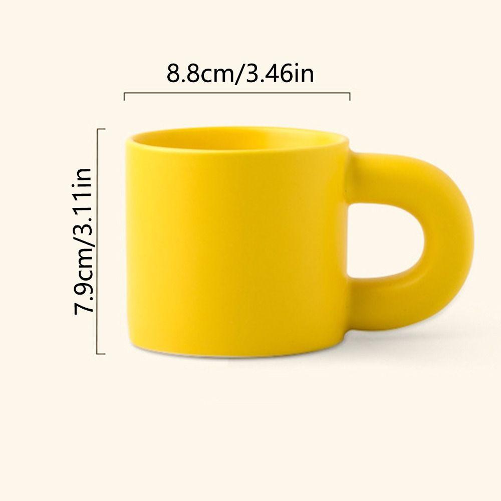 Fat Round Handgrip Novelty Cups Ceramic Cute Fat Handle Cup Personalized Milk Container  Home