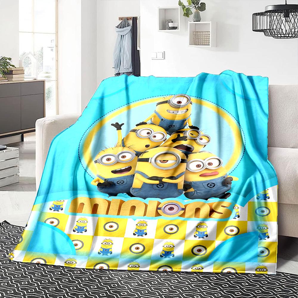 Minions Party Invitations Blanket Soft Throw Blanket For Home Bedroom Bed Sofa Travel Office Solid Christmas Blanket