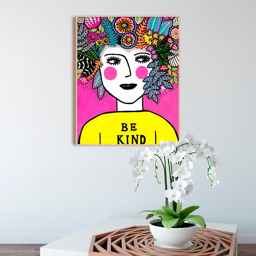 Abstrakte Vase Indoor Leinwand Malerei Kunst Wand Blumentopf Lustige Frau Bunte Blume Poster Bild Drucken Wohnzimmer Wohnkultur