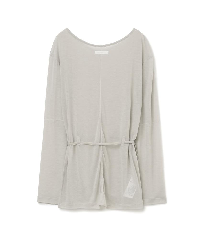 MILLO WOMEN Sheer Tencel Strap T-Shirt [Light Grey]
