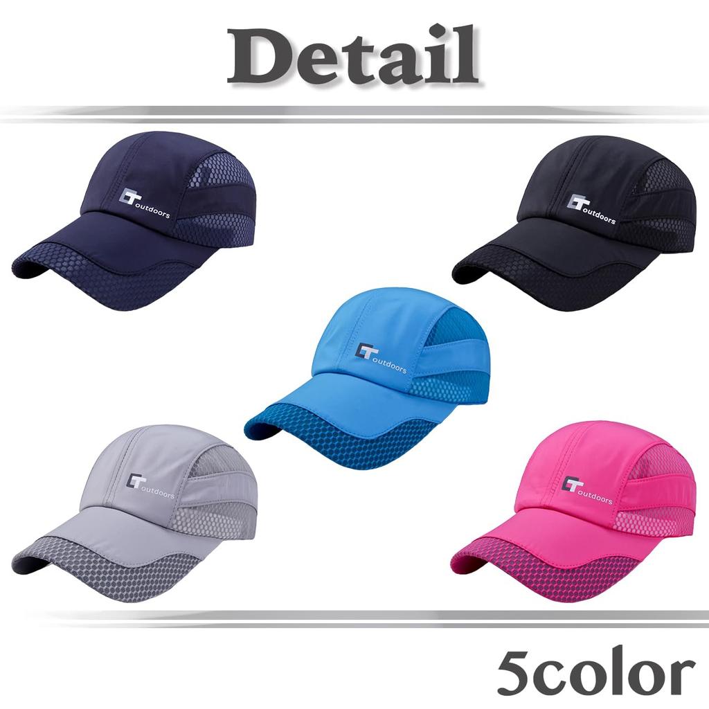 CZA480 [White Fang] Hat, Cap, Sunshade, Outdoor, Quick-Drying, Mesh, Sports, Sunshade, Lightweight, Men's, (Navy)