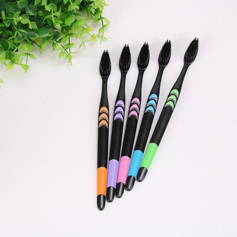 10PCS/1Pack Soft Bamboo Charcoal Nano Toothbrush Black Tooth Brush Dental Personal Teeth Care