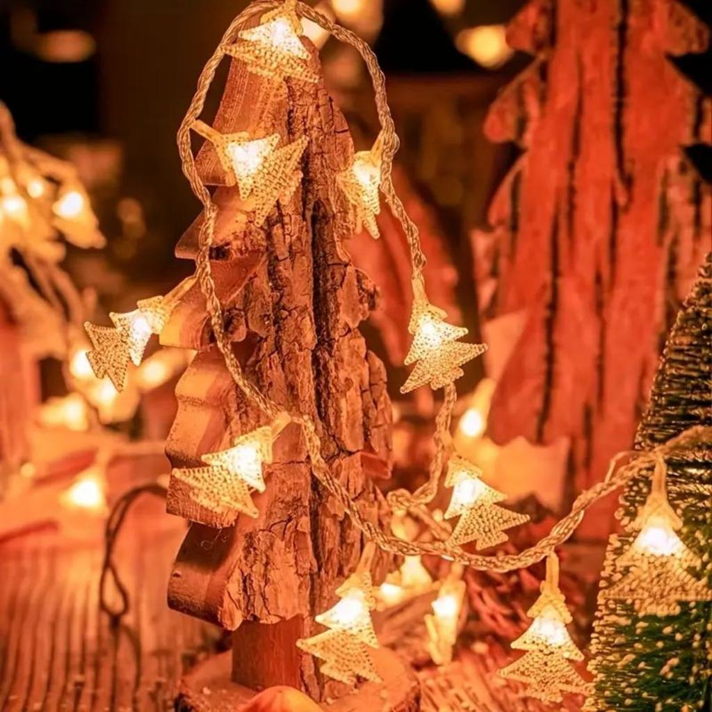 20LED Christmas Tree Reindeer Snowflake Battery Box Christmas Day Light String Holiday Decoration Christmas Tree Hanging Lights