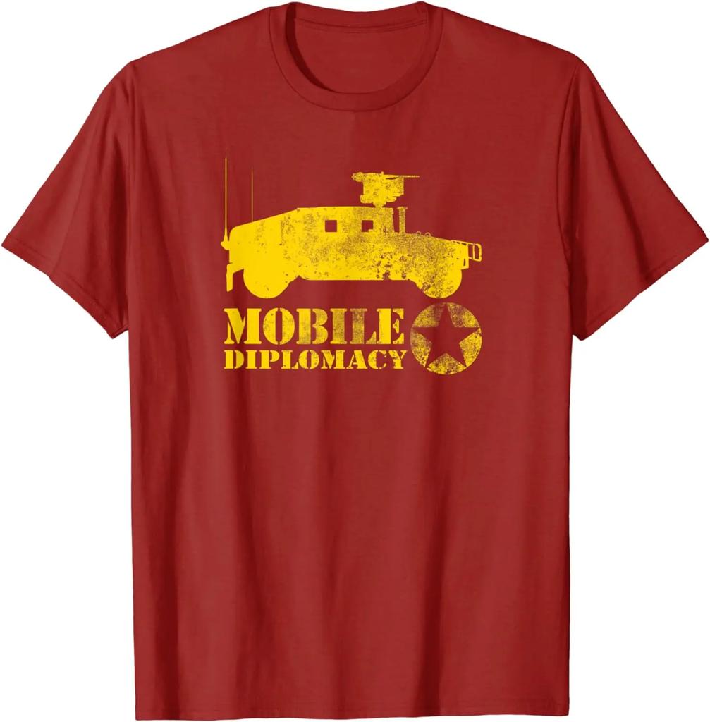 Mobile Diplomacy US Army Military Vehicle Silhouette TShirt 100 Cotton ONeck Short Sleeve Casual Unisexs Tshirt Size S3XL