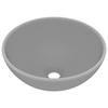 VidaXL Lavabo Rond de Luxe de Salle de Bain Vasque à Poser de Toilette Lave-mains Salle Cosmétique Intérieur Gris Clair Mat 146971