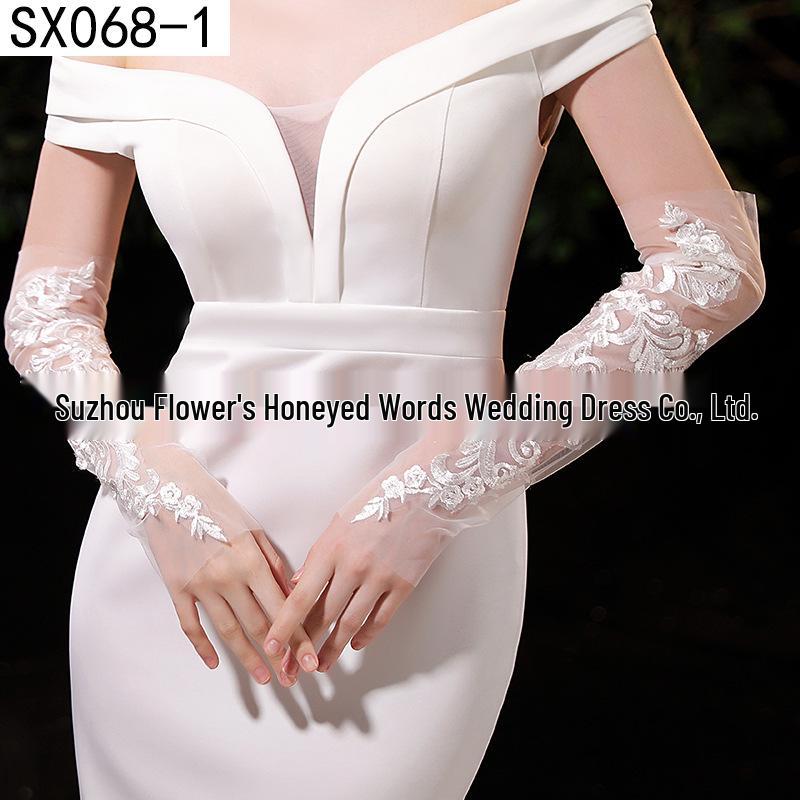Elegant Pearl Bow Wedding Gloves - French Aesthetic for Bridal Portrait Styling