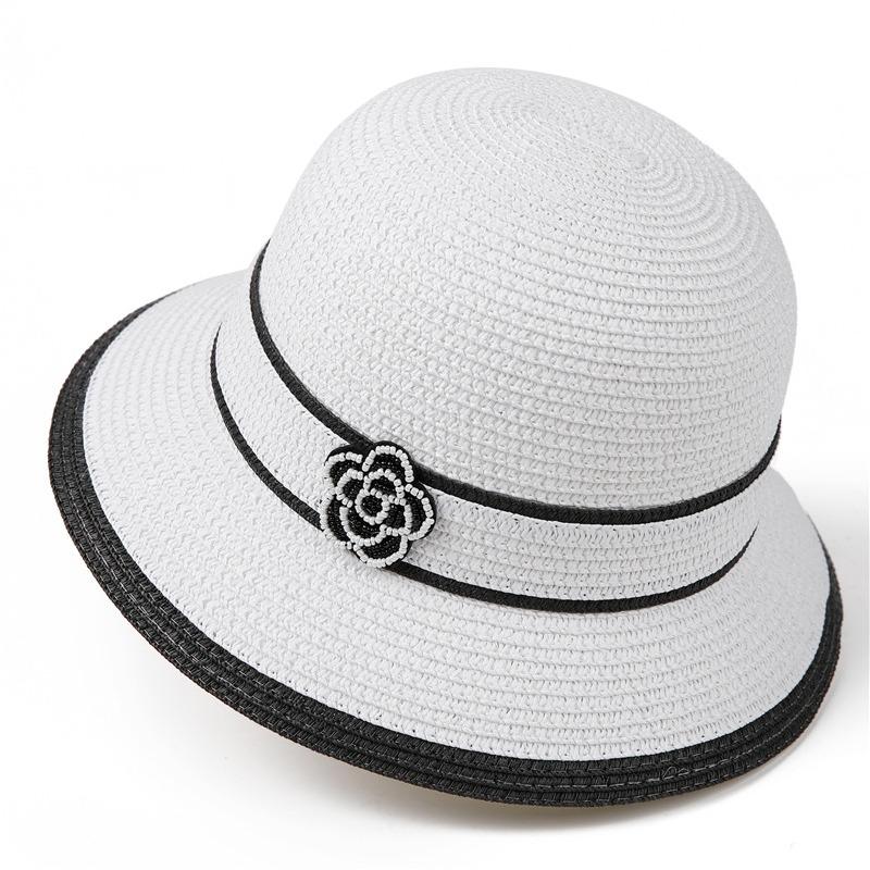 Fashion Sun Hat Women's Foldable Sunscreen Hat Summer Flower Straw Hat New Seaside Big Brim Sun Hat
