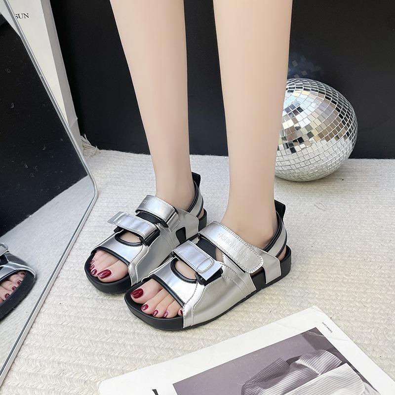 Retro Shoes One-line Thick-soled Sandals New Style Sandals